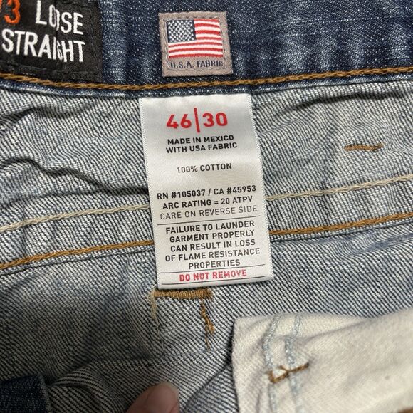 Ariat FR M3 Jeans Lot 2 Mens 46x30 Loose Straight Blue Denim Work Fire Resistant - Picture 5 of 7